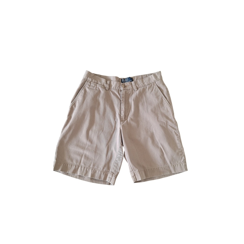 vintage Polo Ralph Lauren Mens Prospect Chino Shorts 30 Khaki Flat Front 8in